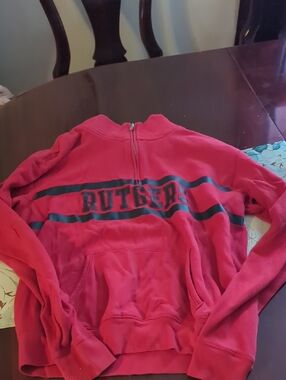 PINK Victoria's Secret Hot Pink & Black Pullover